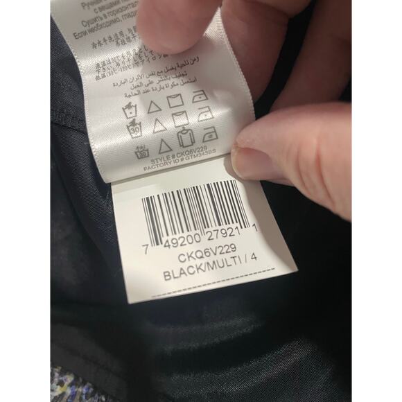 NWT BCBGeneration Sleeveless Dress Tiered Ruffled Womens Sz 4 Black Multicolored - Picture 10 of 14